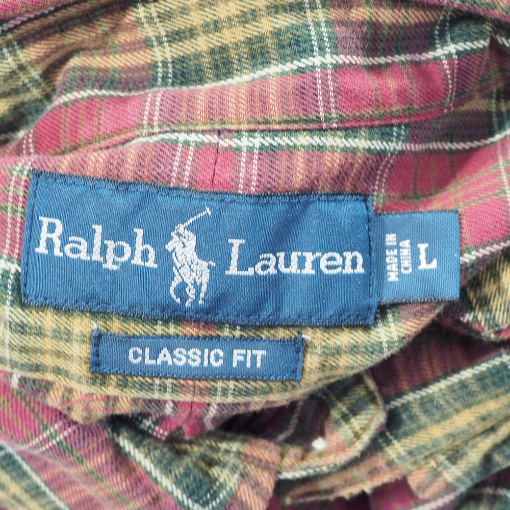 Ralph Lauren Shirt Mens Large Red Plaid Long Sleeve Button Front Cotton Preppy - Picture 3 of 8